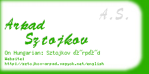 arpad sztojkov business card